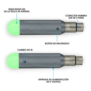 Antena Receptora Inalámbrica Dmx512 Recargable By Steelpro Color Gris