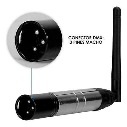 Antena Trasmisora Dmx 512 Hasta 80mts 7 Codigos Steel Pro