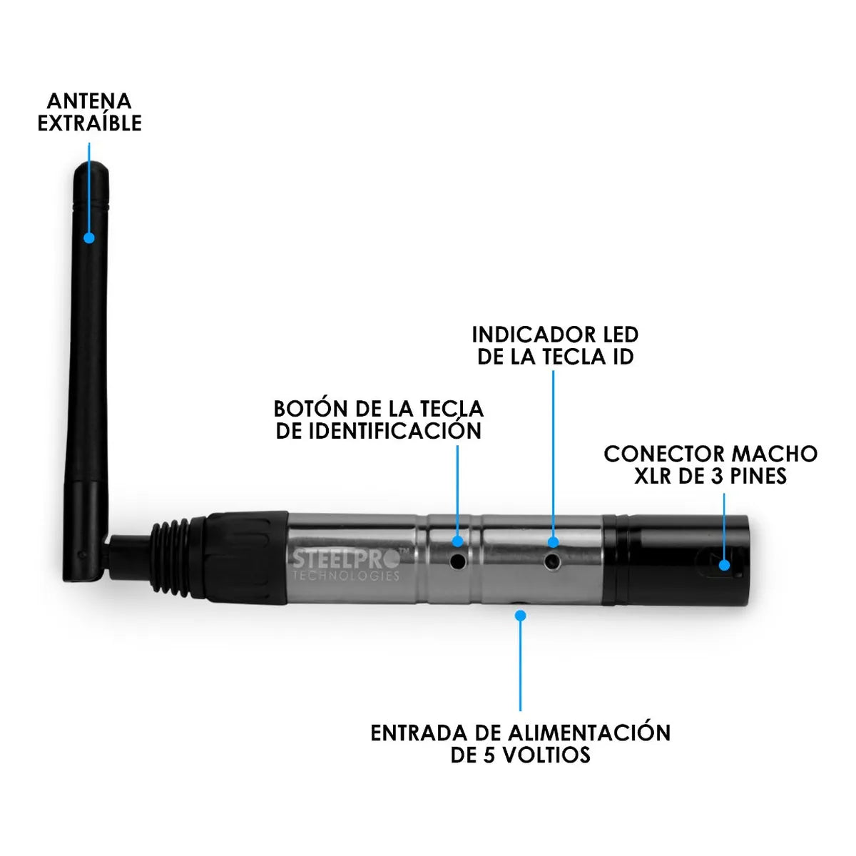 Antenas Inalámbricas Batería Recargable 5w-dmx Steelpro