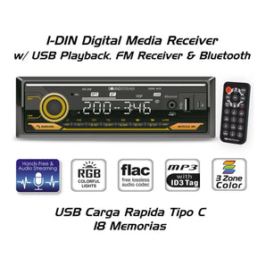 Autoestereo 1 Din Bluetooth Soundstream Vm-20b Usb Tipo C Aux Fm Rgb