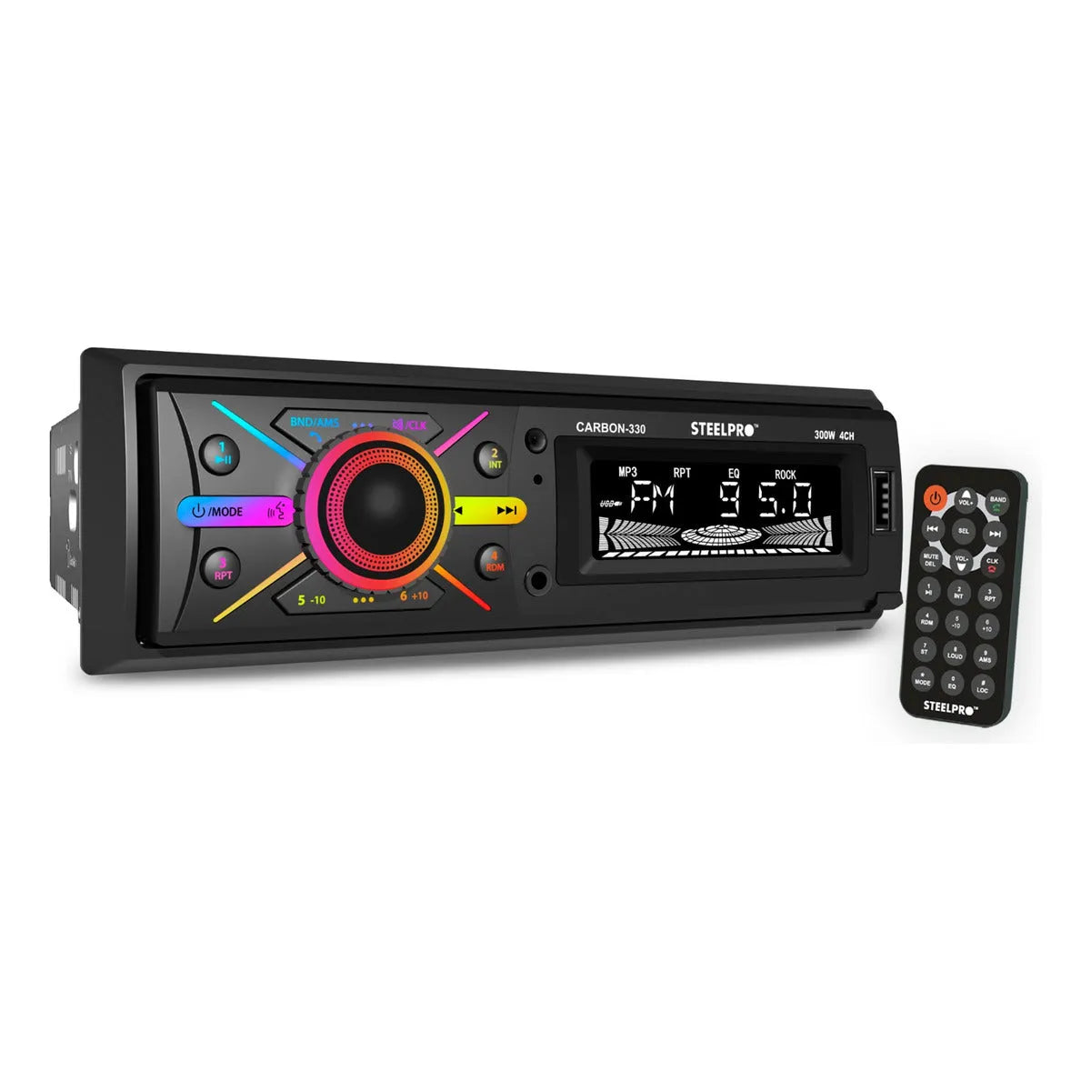 Autoestereo Caratula Desmontable Steelpro Bluetooth Usb Aux