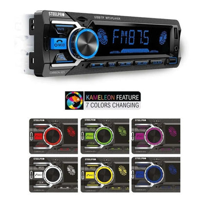 Autoestéreo Steelpro Carbon 323 Bluetooth Usb Multicolor Fm Sd Card