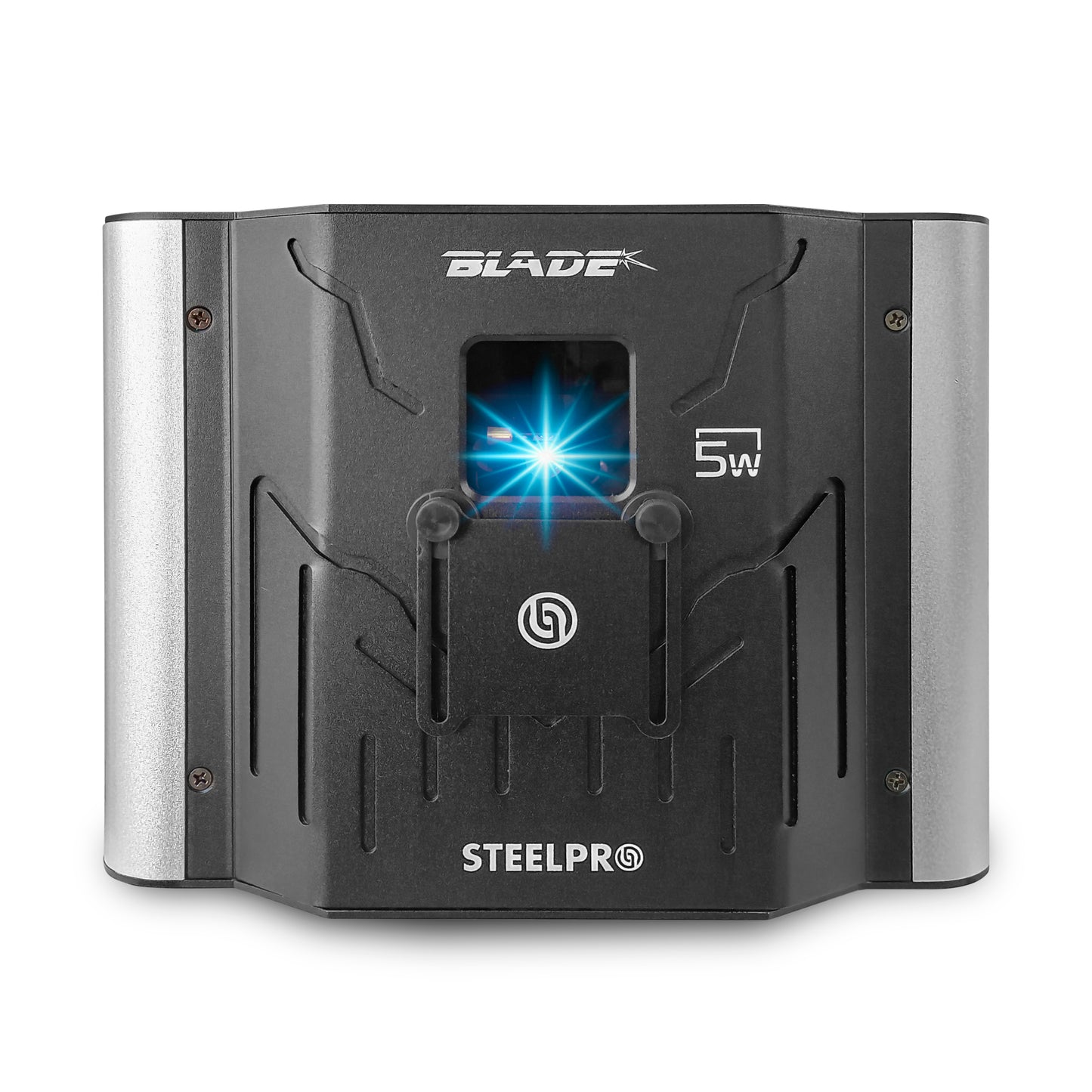 Láser Profesional BLADE-5W Steelpro RGB 5000mW: Efectos 2D, Animación y Dibujo, 10/18 Canales DMX, Control Audiorítmico y Maestro/Esclavo, 5W de Potencia Real para Eventos y Escenarios de Alto Impacto