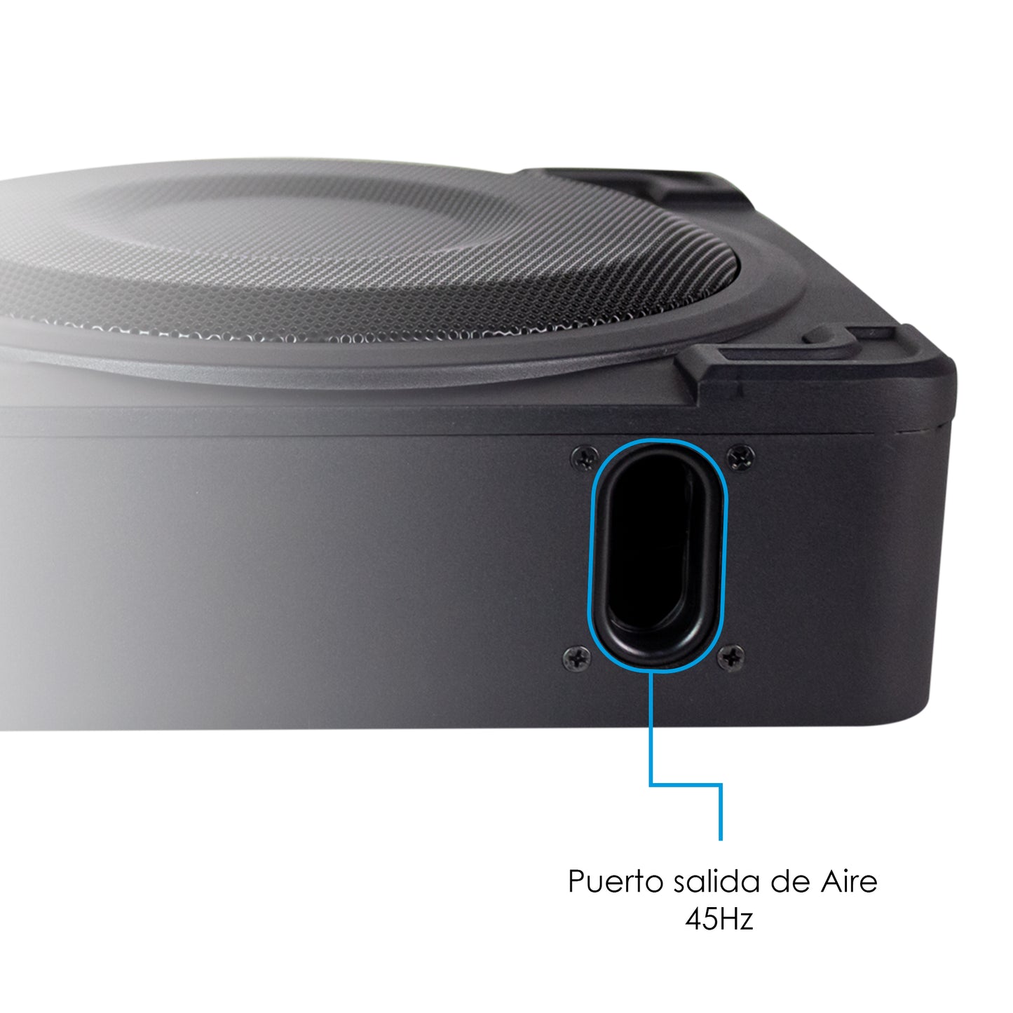 Subwoofer Amplificado 10 Pulgadas con Salida Aire Axel Steelpro Bocina para carros Potencia y claridad
