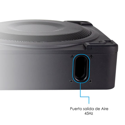 Subwoofer Amplificado 10 Pulgadas con Salida Aire Axel Steelpro Bocina para carros Potencia y claridad