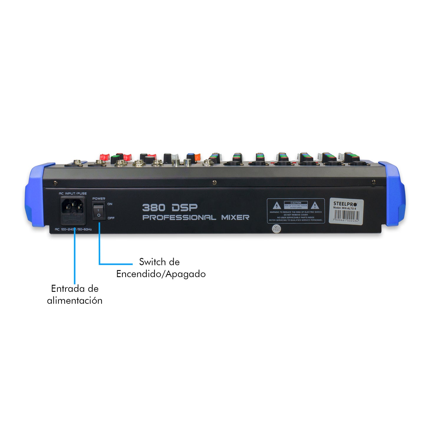 Mezcladora Profesional 8 Canales Bluetooth Eqz Steelpro