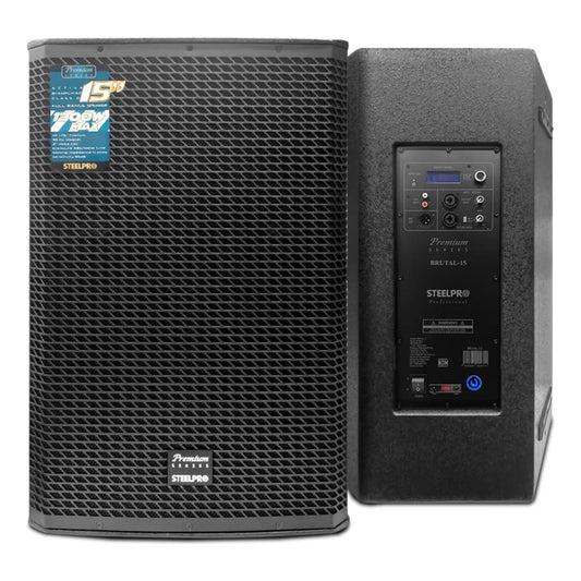 Bafle Steelpro Bluetooth Bi-amplificado Profesional 15 Dsp Color Negro