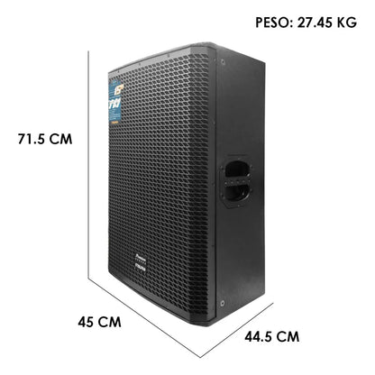 Bafle Steelpro Bluetooth Bi-amplificado Profesional 15 Dsp Color Negro