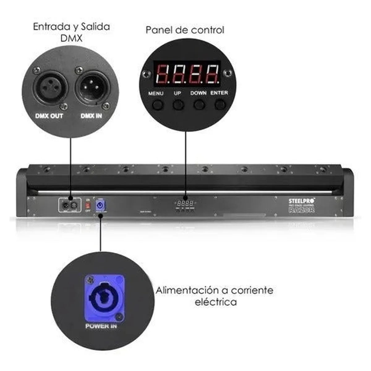 Barra Motorizada 8 Laser Rojo Profesional Steelpro Razor