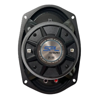 Bocina 6.x9 Cono Azul Plateado 1300w De Potencia By Steelpro Color Negro