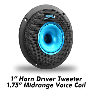 Bocina Coaxial 6.5 Potencia Max 1100w By Steelpro Color Negro Con Azul
