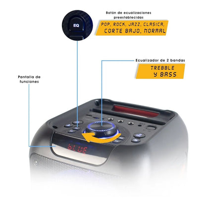 Bocina Portatil Bluetooth Steelpro Nebula Negro Suspension De Aire