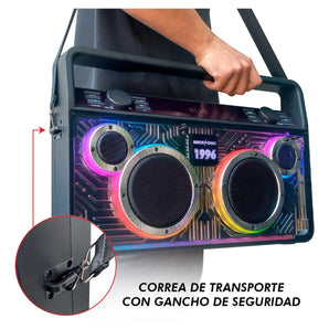 Bocina Portátil Retro 1996 Bt Suspensión De Aire Broksonic