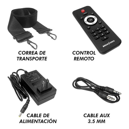 Bocina Portátil Retro 1996 Bt Suspensión De Aire Broksonic