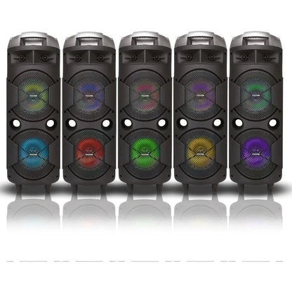 Bocina Portátil Steelpro Bazzoka 200w, Bluetooth, Karaoke, Negro