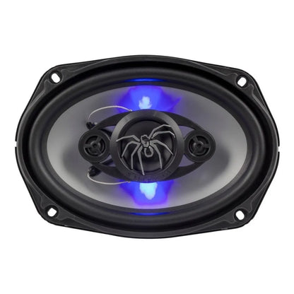 Bocinas Para Carro 6x9 Cono De Plata Y Led Azul Soundstream Color Negro