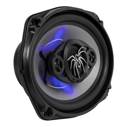 Bocinas Para Carro 6x9 Cono De Plata Y Led Azul Soundstream Color Negro