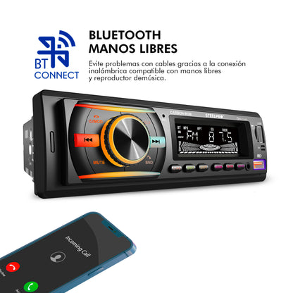 Steelpro Technologies Carbon-903b Autoestereo Bluetooth Usb Multicolor