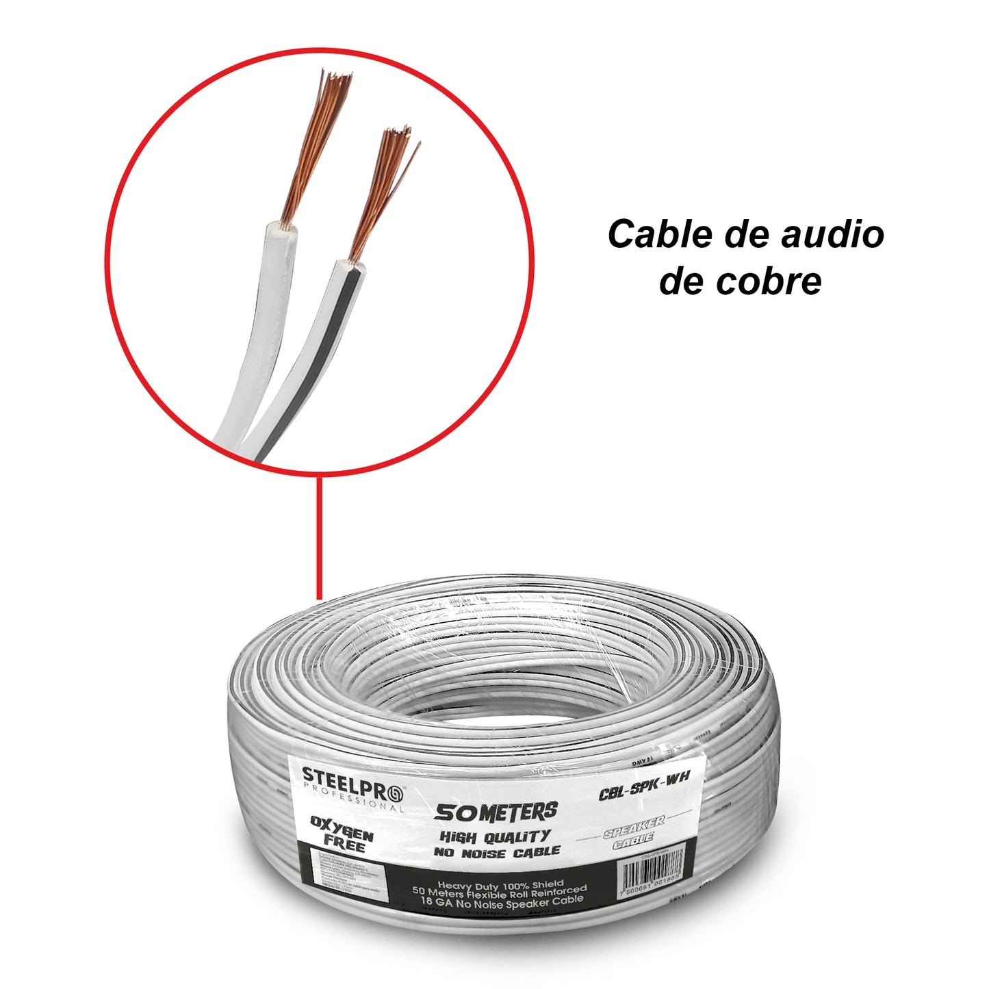 Cable P Amplificador De Audio Steelpro Modelo Cbl-spk-wh
