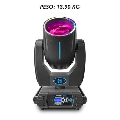 CHROMA-291 Set de 2 Cabezas Robóticas Beam 291w Aro SMD Con Case Steelpro