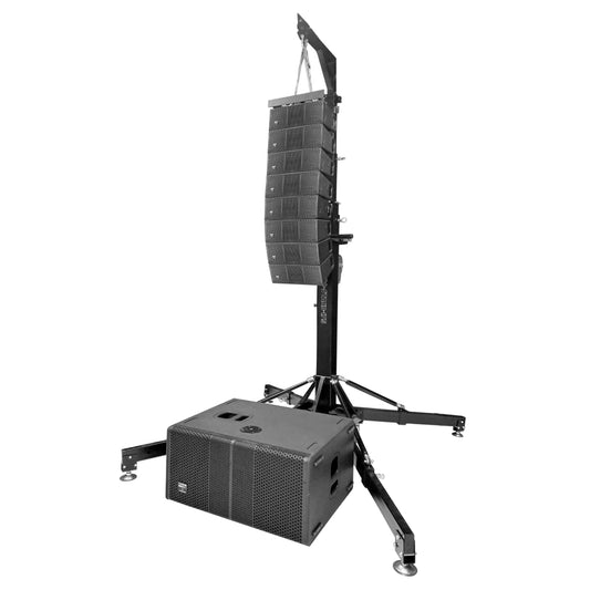 Sistema Lineal Coda Set De 8 Satélites 1 Subwoofer Steelpro Color Negro