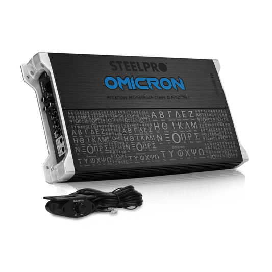 Amplificador OC-3550.1D Clase D Omicron by Steelpro para Subwoofer Monoblock Bass 3550W MAX 1 Ohm estable Alto Rendimiento Open Show, LPF, Bass Boost 12 dB,Filtro Subsonico, Fase Variable, Control de Bajos