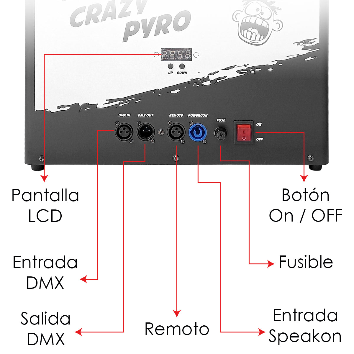 Maquina De Fuego Profesional Crazy Pyro Dmx Steelpro