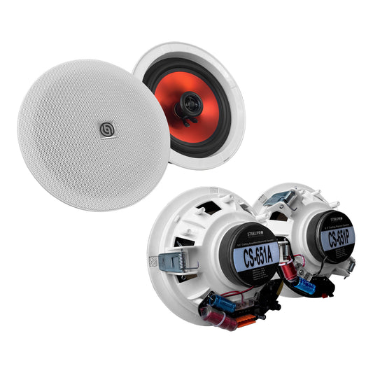 4 Bocinas Plafon Activa +pasivas Steelpro Cs-651 Bluettoth Color Blanco