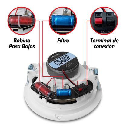 Par de Bocinas para Plafón Steelpro CS651K2 6.5” Bluetooth Empotrables 150W RMS (Activa + Pasiva)