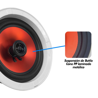 Par de Bocinas para Plafón Steelpro CS651K2 6.5” Bluetooth Empotrables 150W RMS (Activa + Pasiva)