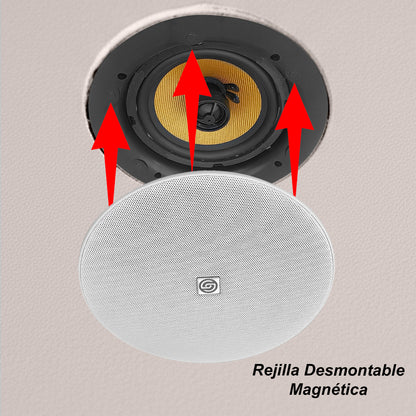 Kit Amplificador Bt 300w 4 Bocinas Ambiental 6.5 By Steelpro Blanco 300 W