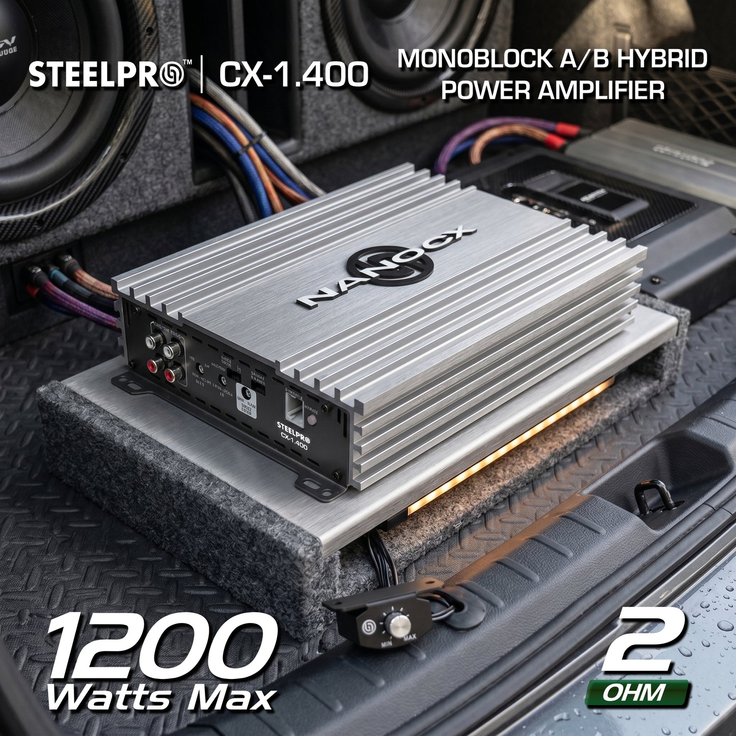 Amplificador Monoblock Híbrido A/B 1200W Steelpro CX-1.400