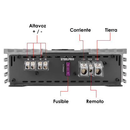 Amplificador Monoblock Híbrido A/B 1200W Steelpro CX-1.400