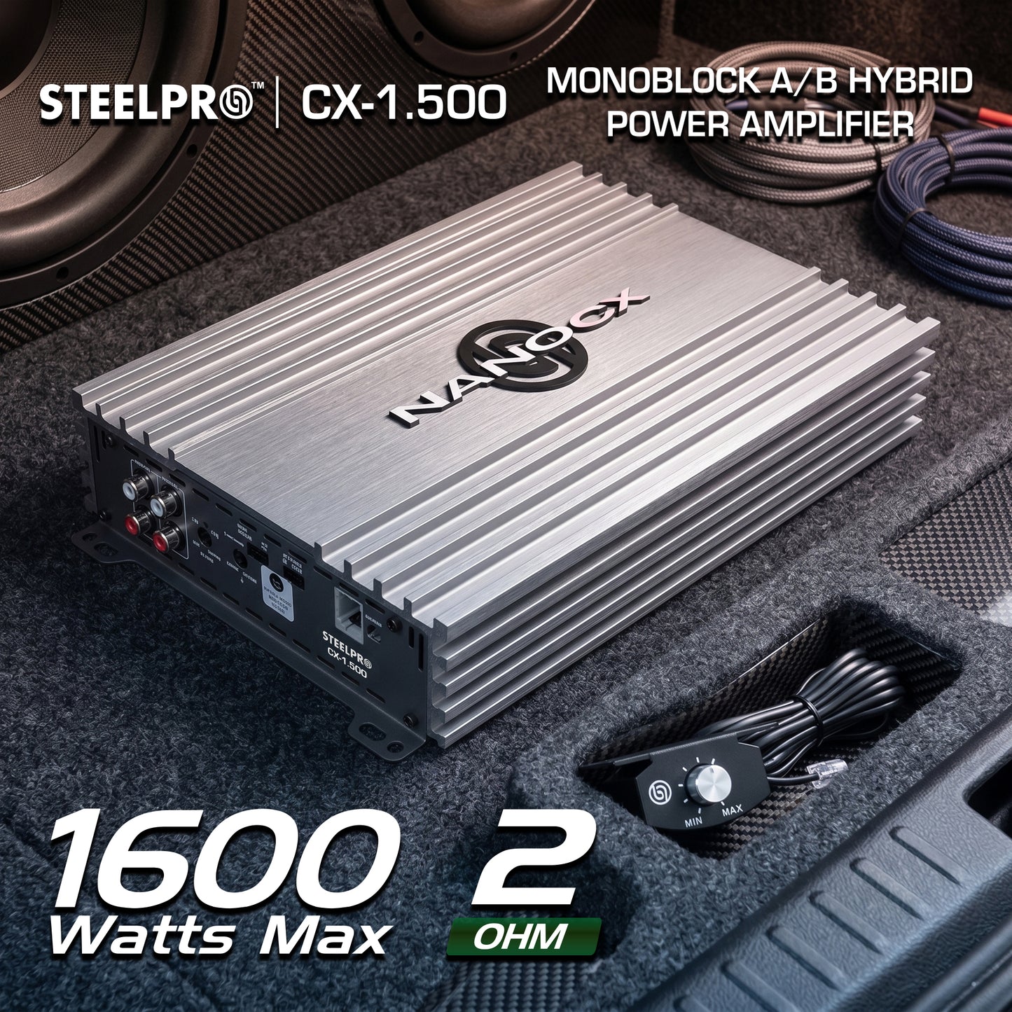 Amplificador Monoblock Híbrido A/B 1600W Steelpro CX-1.500