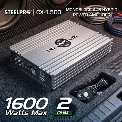 Amplificador Monoblock Híbrido A/B 1600W Steelpro CX-1.500