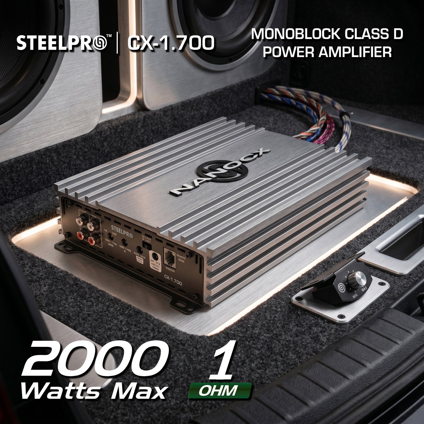 Amplificador Monoblock Clase D 2000W Steelpro CX-1.700