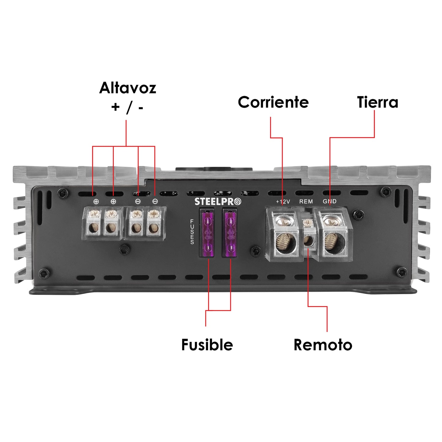 Amplificador Monoblock Clase D 2000W Steelpro CX-1.700