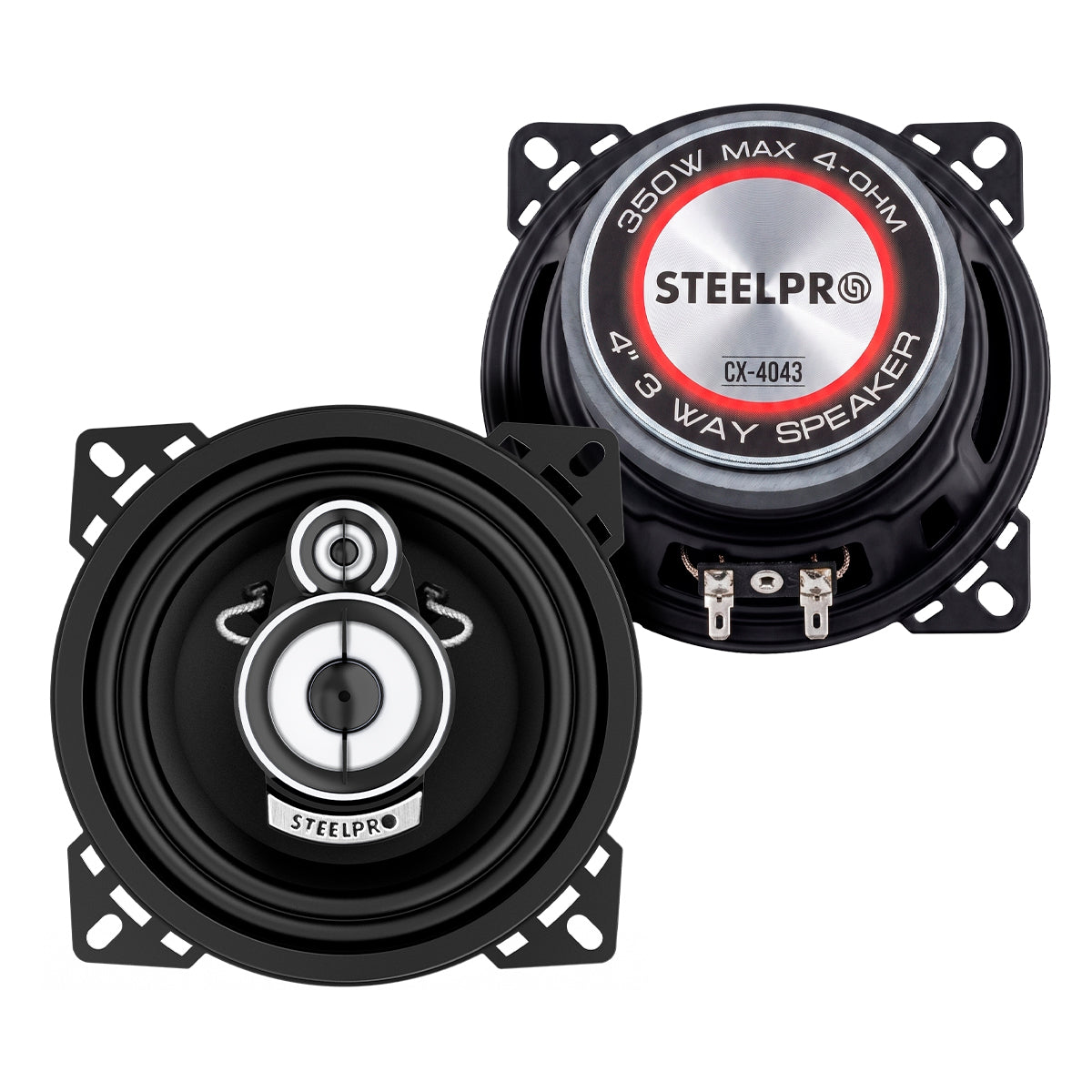 Par Bocinas 4 Pulg Triaxiales 350W 4 Ohms CX-4043 Steelpro