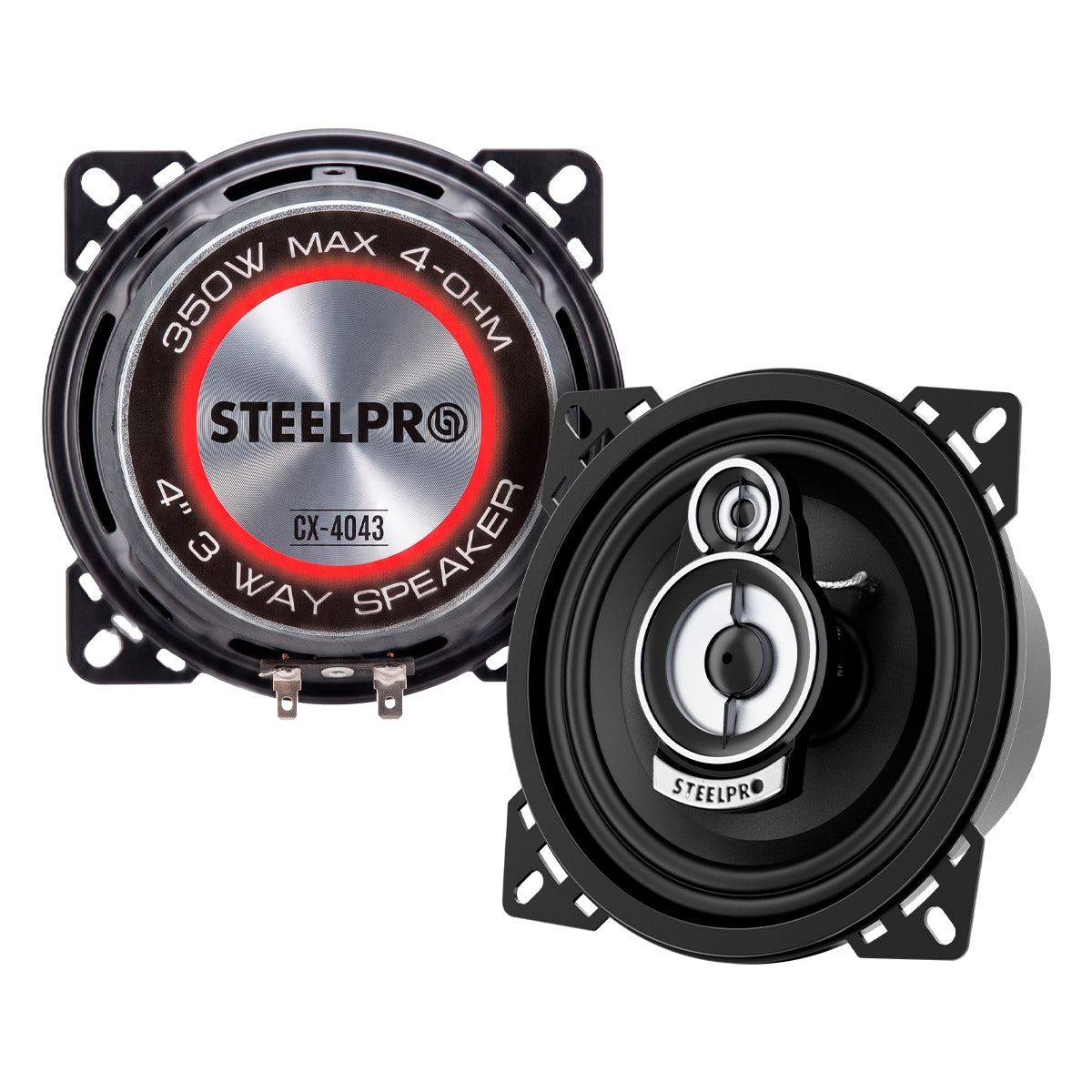 Par Bocinas 4 Pulg Triaxiales 350W 4 Ohms CX-4043 Steelpro