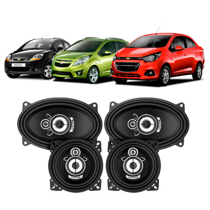Kit 4 Bocinas Para Auto Triaxiales 4 Pulg Y 4x6 Pulg 700W Max 160W RMS 4 Ohms Steelpro 4046CX-PAK