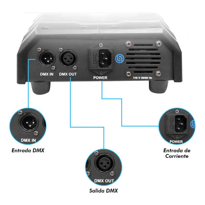 Cabeza Móvil Led Beam Aro Smd 8x10 Steelpro Retroball Rgbw
