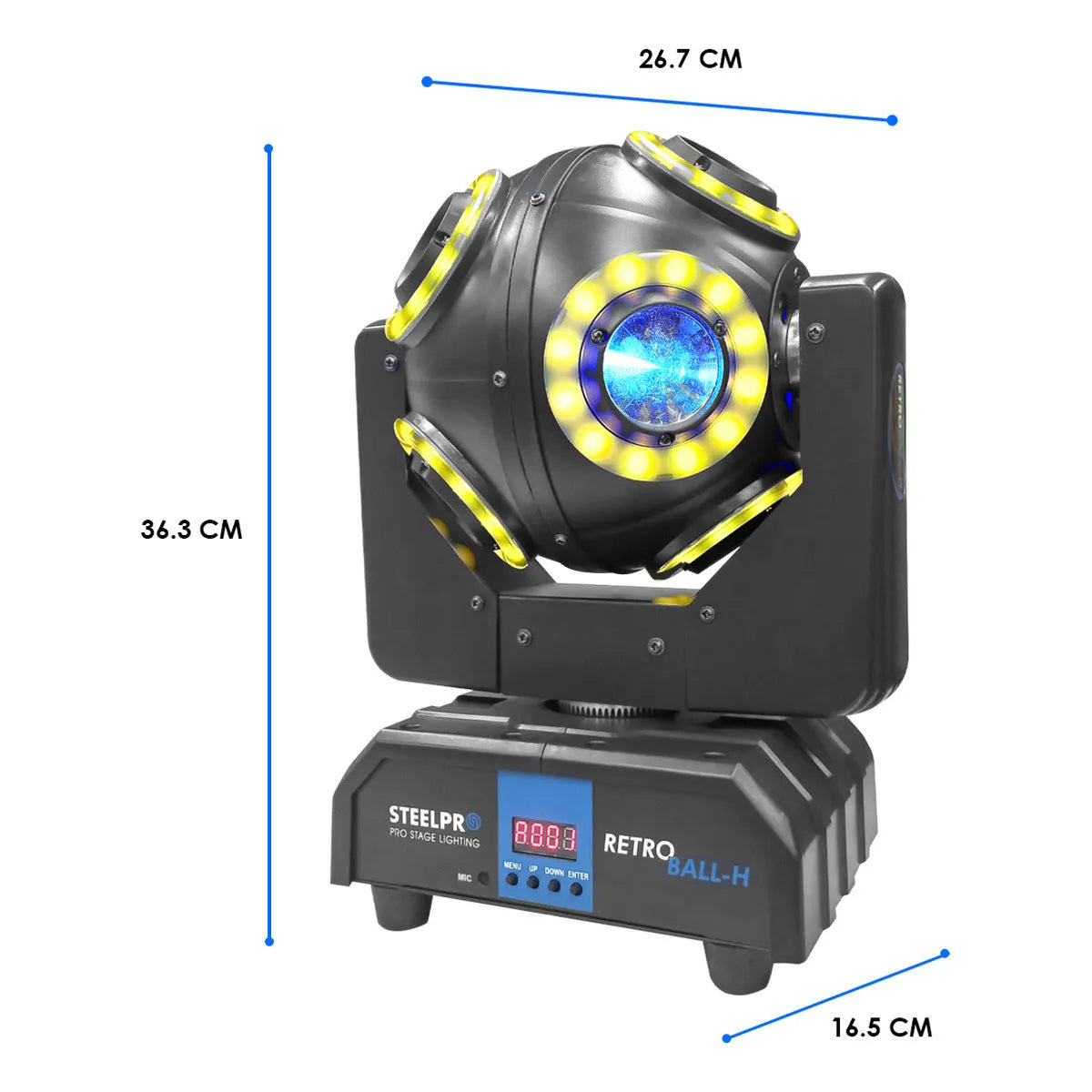 Cabeza Móvil Led Beam Aro Smd 8x10 Steelpro Retroball Rgbw