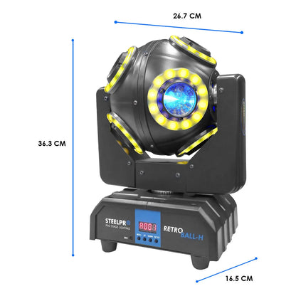 Cabeza Móvil Led Beam Aro Smd 8x10 Steelpro Retroball Rgbw