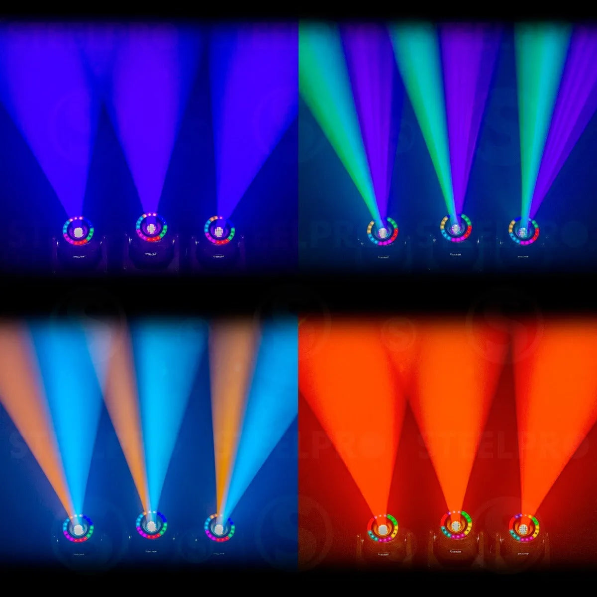 Cabeza Móvil Spot 120w Prisma 5 Caras Aro Smd Gobos Steelpro