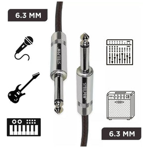 Cable Para Guitarra Profesional 6m Plug6.3-plug6.3 Steelpro