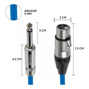 Cable Para Microfono 1m Steelpro 63x-az-1m Xlr Cannon-plug