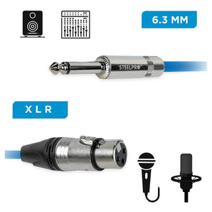 Cable Para Microfono Profesional 3m Hembra-plug 6.3 Steelpro