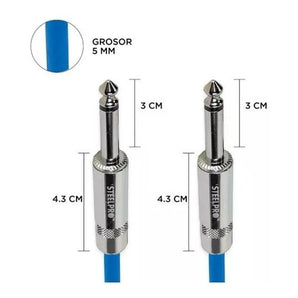 Cable Plug 6.3mm 10mts Steelpro 6363-az-10m Balanceado Prof