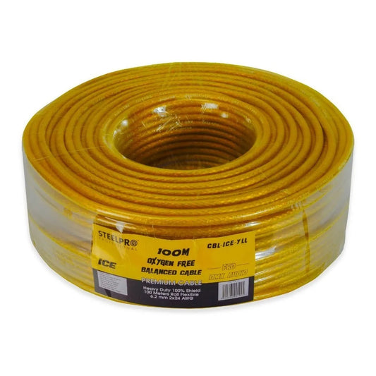 Cable Xlr 100m Balanceado Steelpro Cbl-ice-yll Dmx Microfono