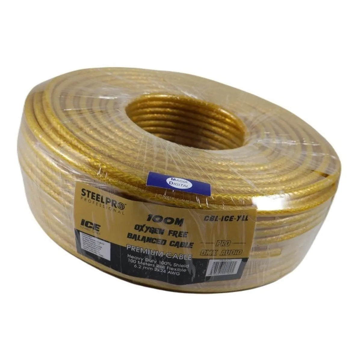 Cable Xlr 100m Balanceado Steelpro Cbl-ice-yll Dmx Microfono